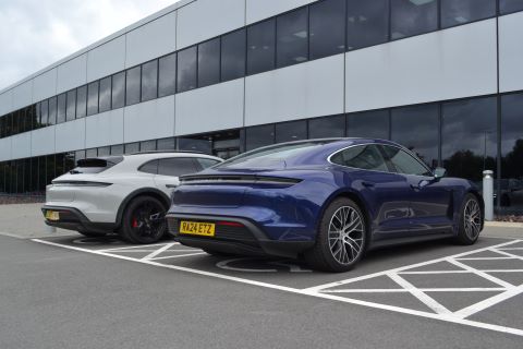 New 2024 Facelift Porsche Taycan 4S rear